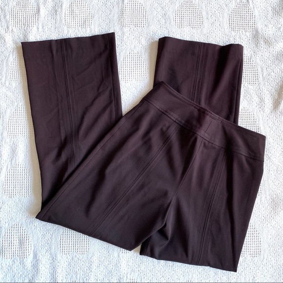 TAÏGA Brown High-rise bootcut Plain-front Trousers size 8 - Picture 9 of 10